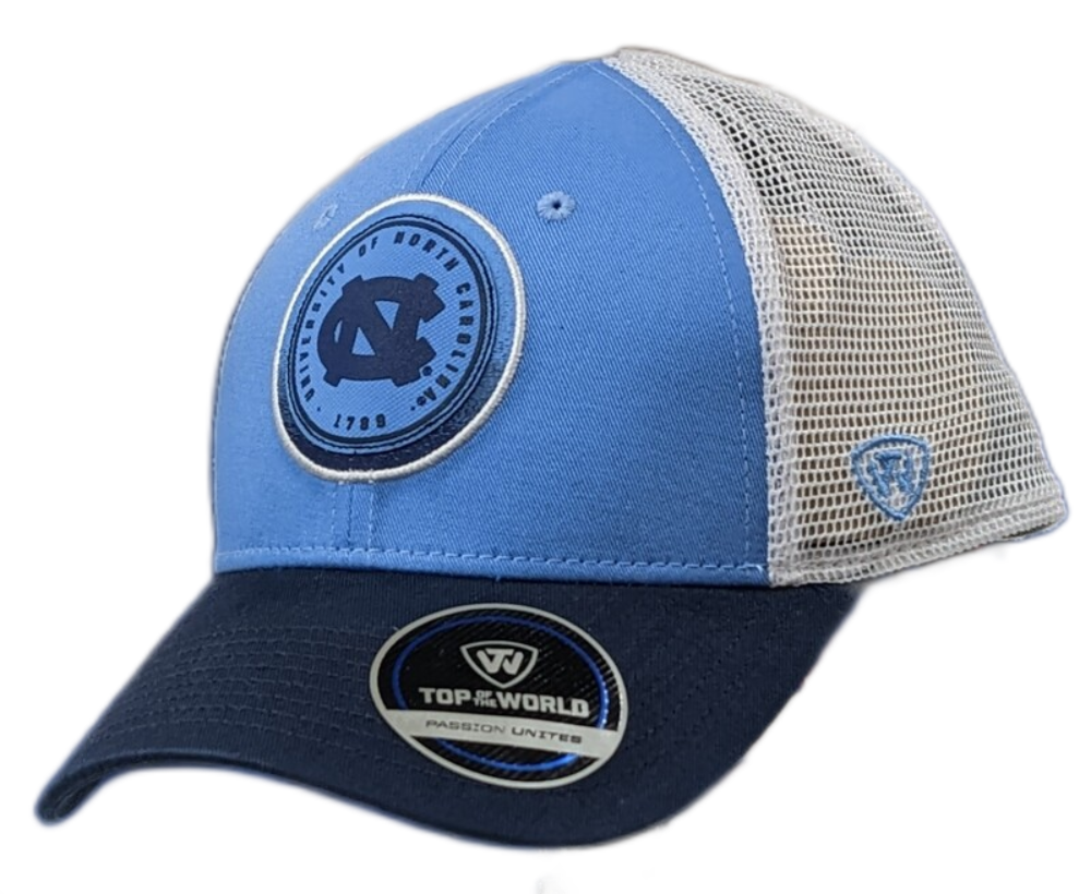Top of the World Men's North Carolina Tar Heels Blue/White Iconic Adjustable Trucker Hat
