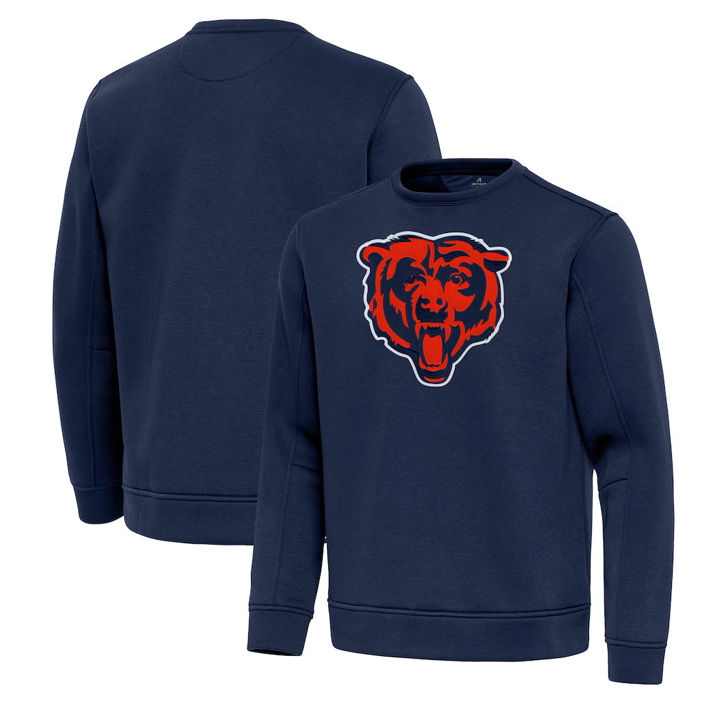 Antigua Chicago Bears Navy Relevant Lightweight Full Chest Pullover Sweatshirt