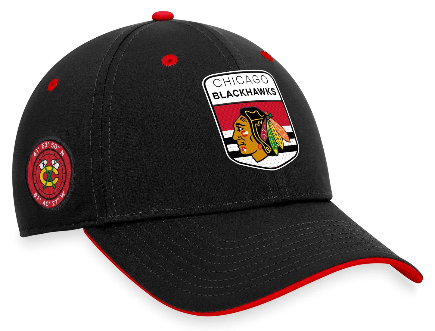 Men's Chicago Blackhawks Fanatics Branded Black NHL Authentic Pro Draft Flex Hat