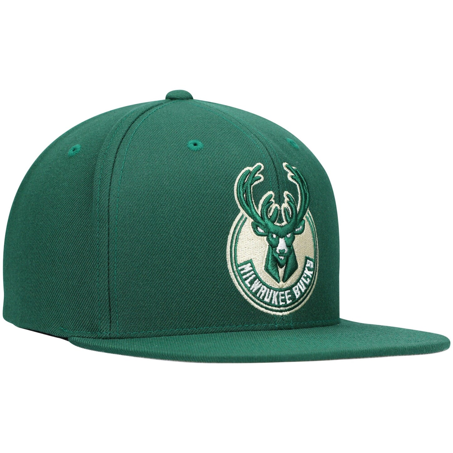 Milwaukee Bucks Mitchell & Ness Team Ground Snapback Hat - Hunter Green