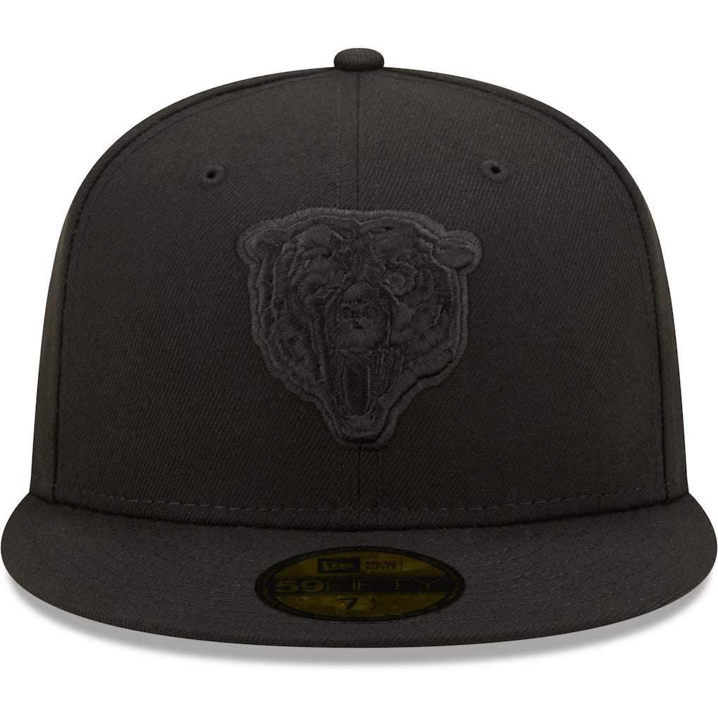 Chicago Bears Primary Logo Tonal Black New Era 59FIFTY Fitted Hat