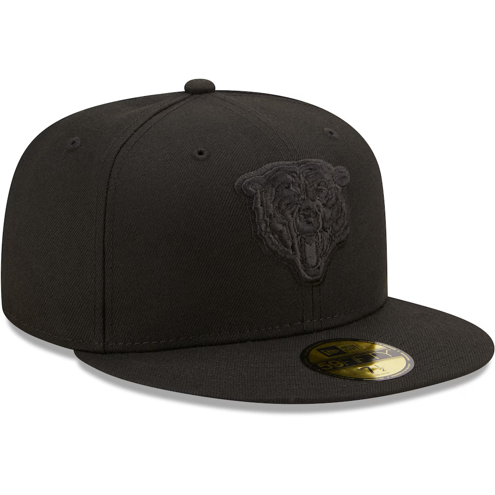 Chicago Bears Primary Logo Tonal Black New Era 59FIFTY Fitted Hat