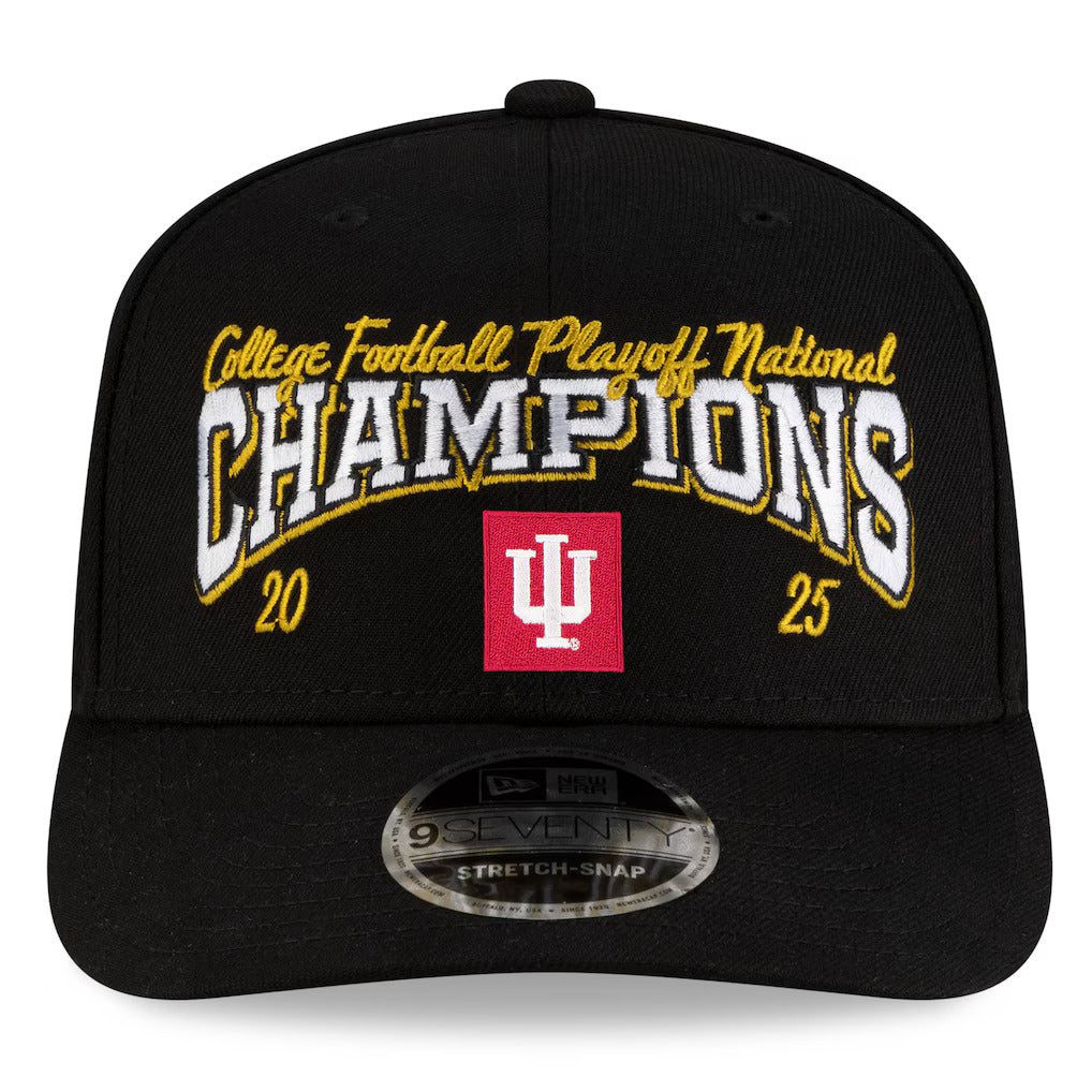 Indiana Hoosiers New Era CFP 2025 National Champions 9SEVENTY Stretch-Snap Hat - Black