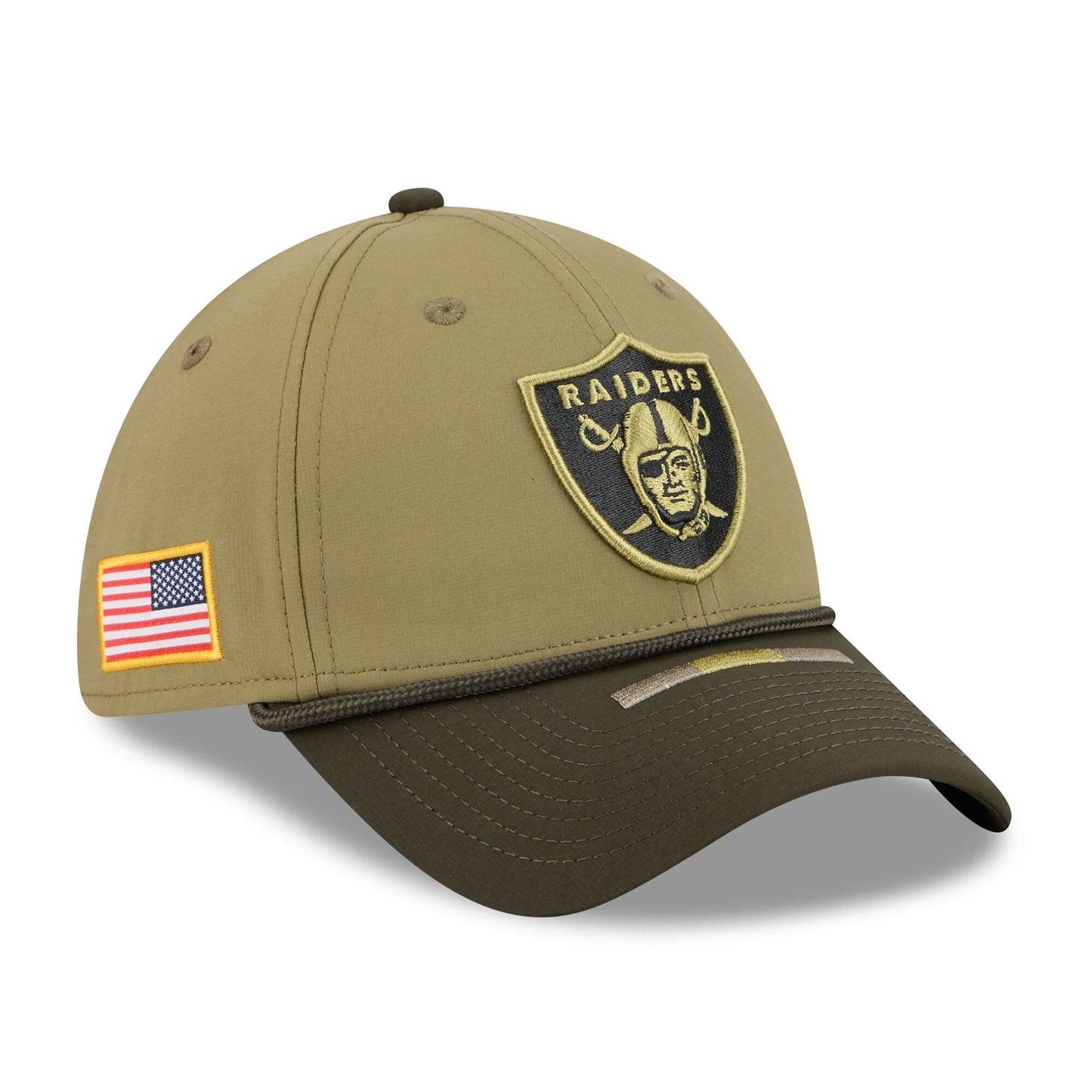 Men's Las Vegas Raiders New Era Green 2025 Salute to Service 39THIRTY Flex Hat