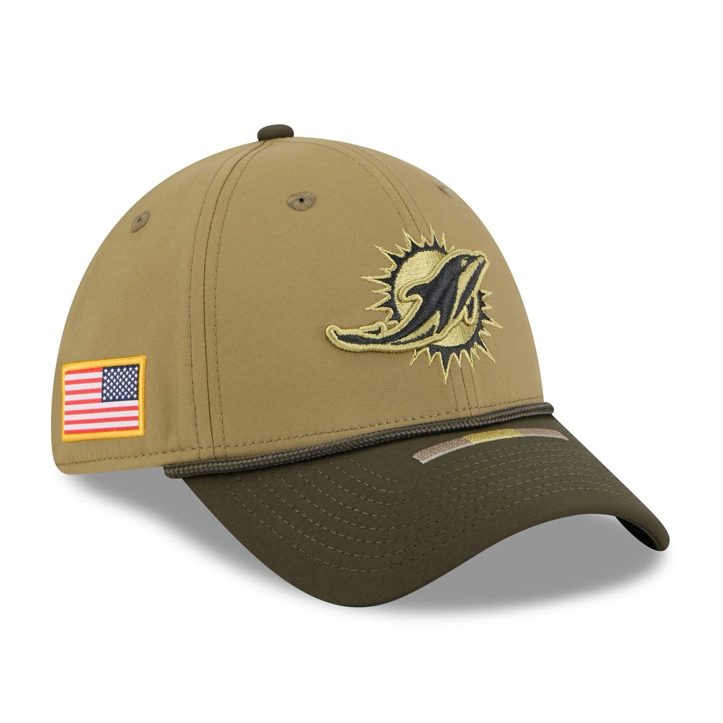 Men's Miami Dolphins New Era Green 2025 Salute to Service 39THIRTY Flex Hat