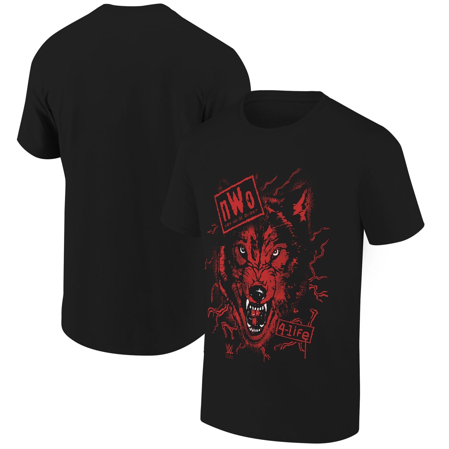Men's nWo Wolfpac Lightning WCW WWE Ripple Junction Black T-Shirt