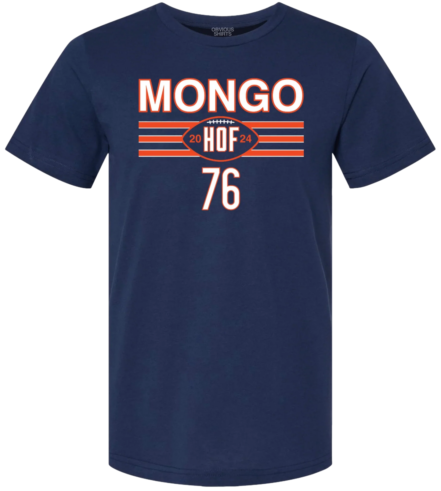 Men's Steve McMichael Mongo Hall of Fame Obvious Shirts Navy Tee