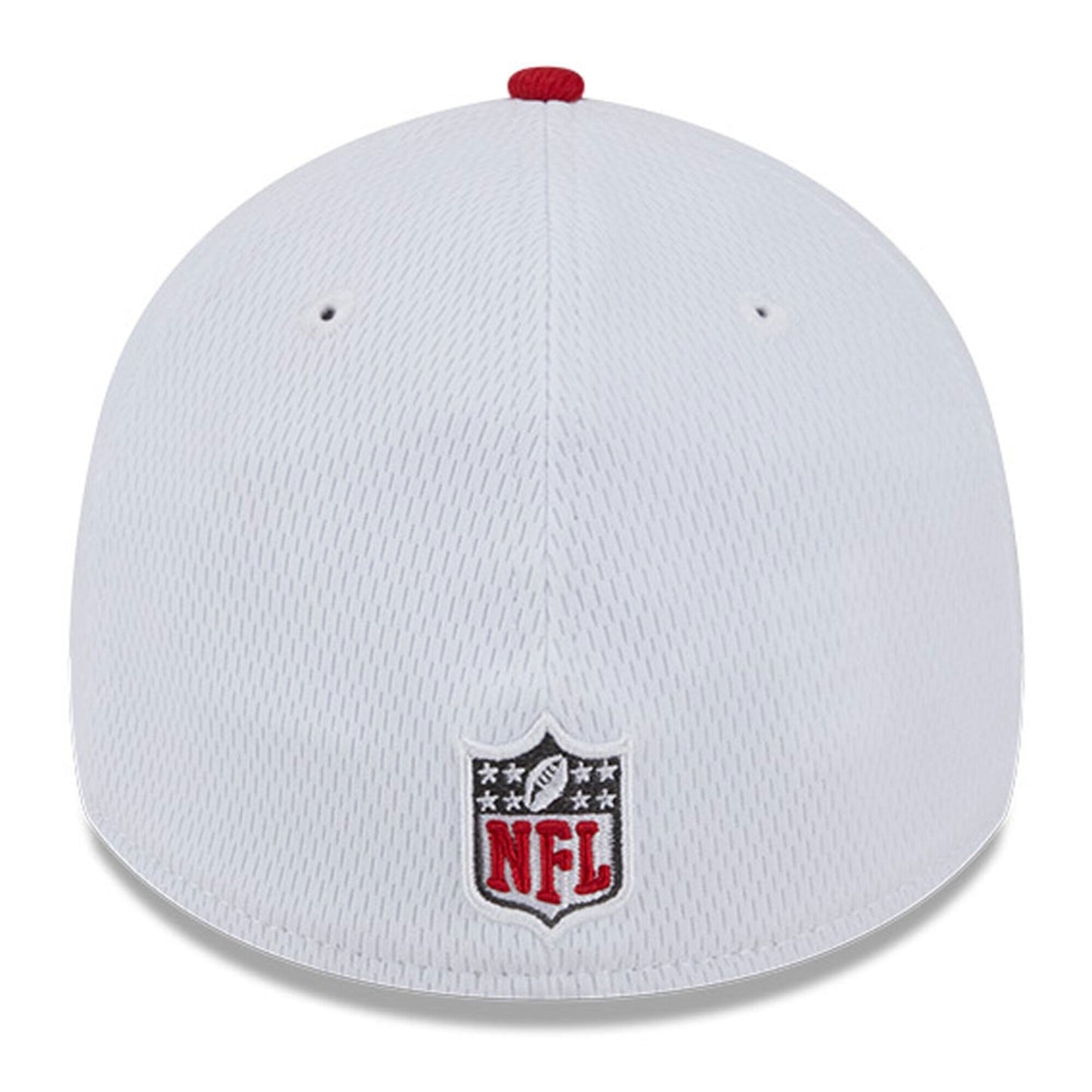 Men's Tampa Bay Buccaneers Primary Logo New Era White/Red 2023 Sideline 39THIRTY Flex Hat