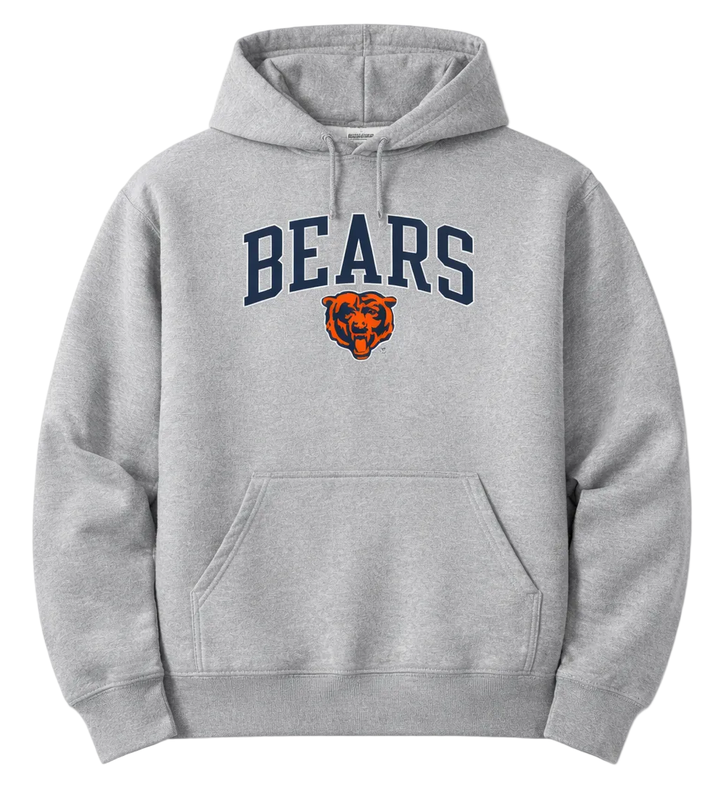 Men's Chicago Bears Gray Champion Powerblend Fleece Pullover Hoodie
