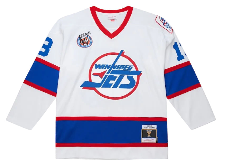 Men's Teemu Selanne Winnipeg Jets 1992-93 White Power Play Jersey