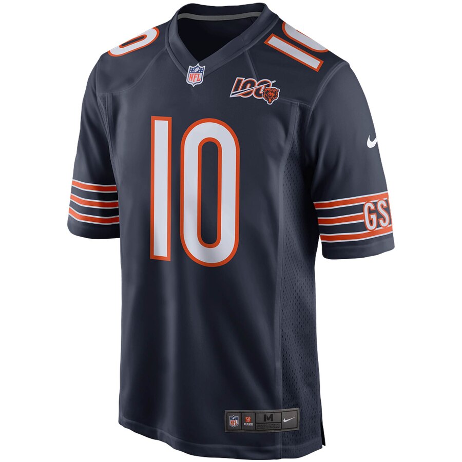 Men's Chicago Bears Mitchell Trubisky Nike Navy 100th Season Game Jersey