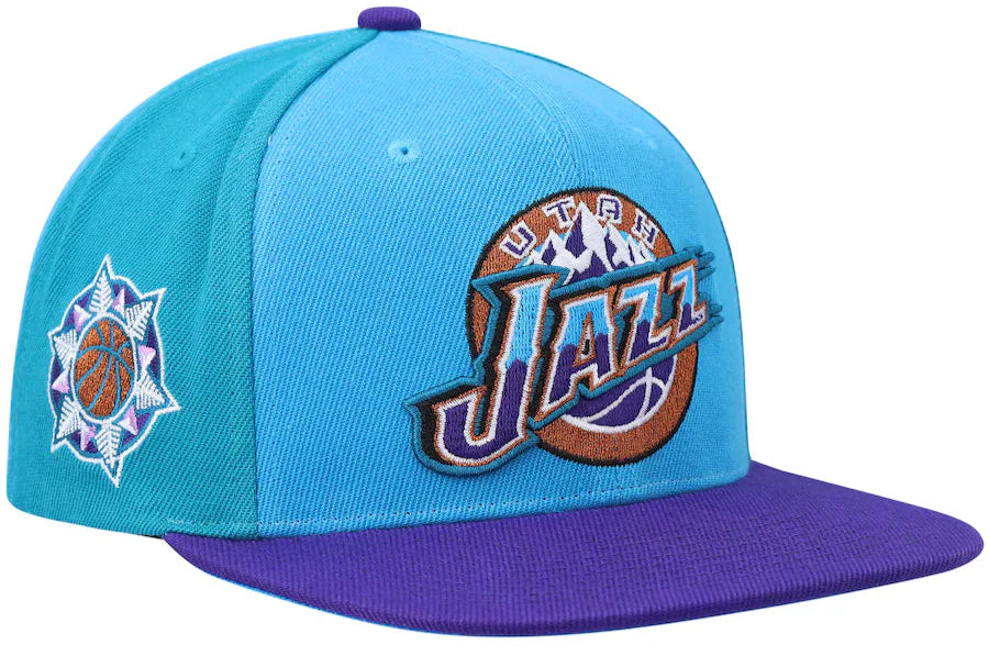 Utah Jazz NBA On The Block Mitchell & Ness Snapback Hat