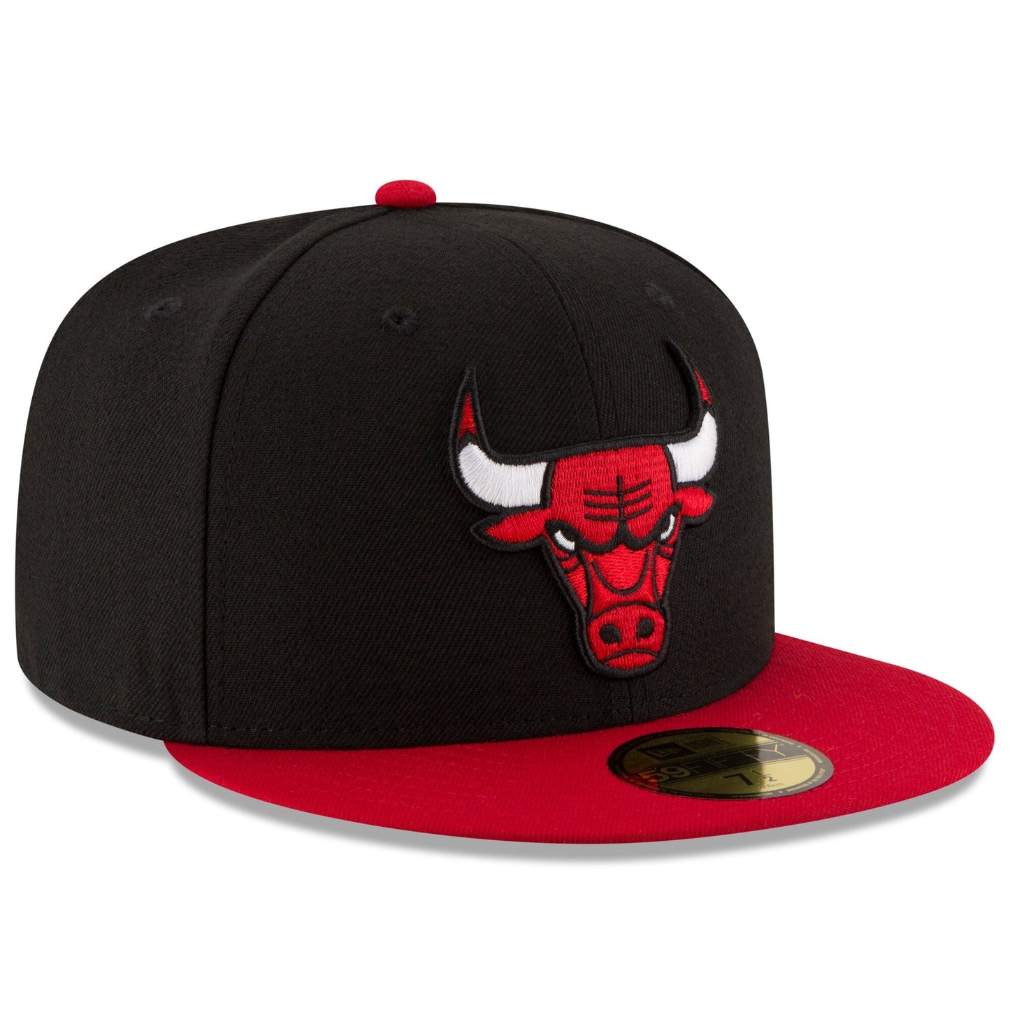 Men's Chicago Bulls New Era Black/Red Official Team Color 2Tone 59FIFTY Fitted Hat